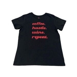 🔥🔥PositiviTees - Coffee, Hustle, Wine, Repeat Short Sleeve Tee Shirt